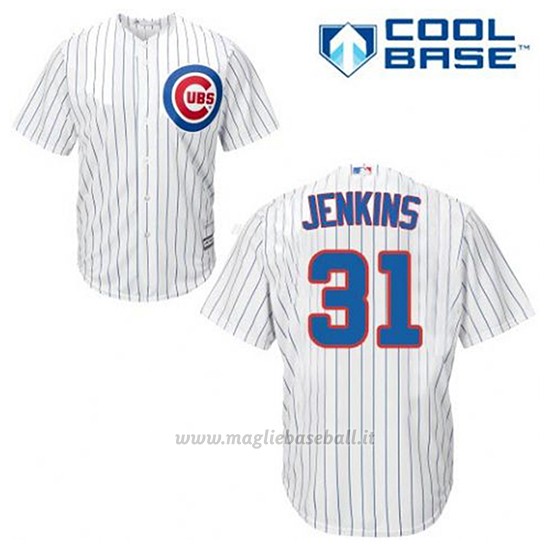 Maglia Baseball Uomo Chicago Cubs 31 Fergie Jenkins Bianco 1ªCool Base